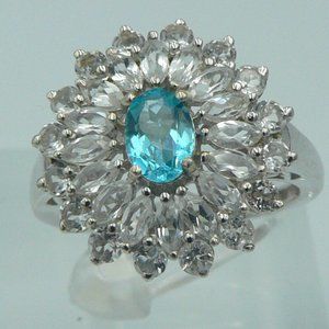 Sz 9 Genuine Madagascar Paraiba Apatite Ring NWOT